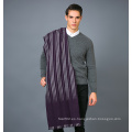 100% Bufanda de lana de los hombres en color sólido Jacquard lana bufanda